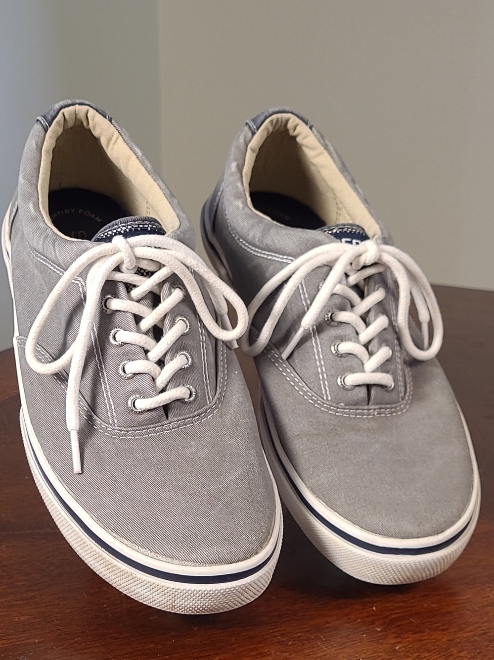 Sperry Top Siders Halyard CVO Men's Casual Gray Canvas Lace-Up Sneakers Size 10